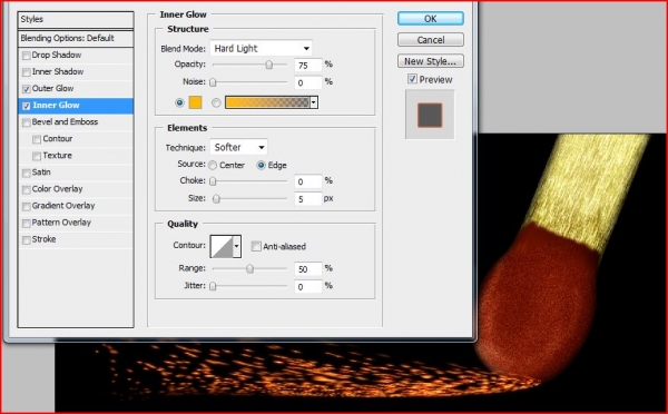 Creation of Flame On: Step 18